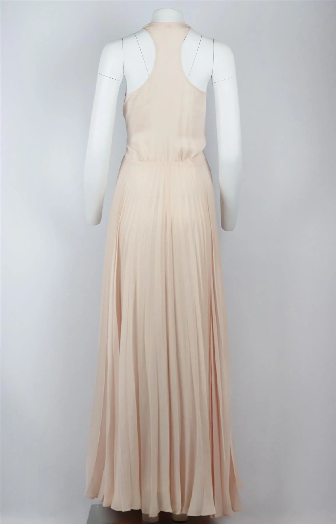 PARKER AMORA PLEATED MAXI CREPE DE CHINE DRESS MEDIUM - Image 4