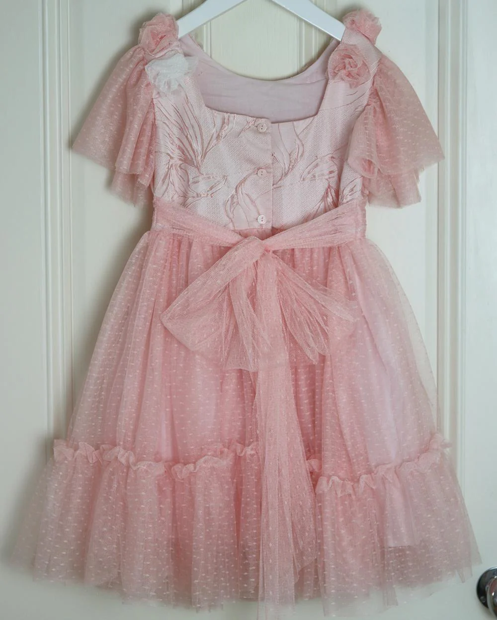 PATACHOU KIDS GIRLS FLORAL TULLE DRESS 6 YEARS - Image 3