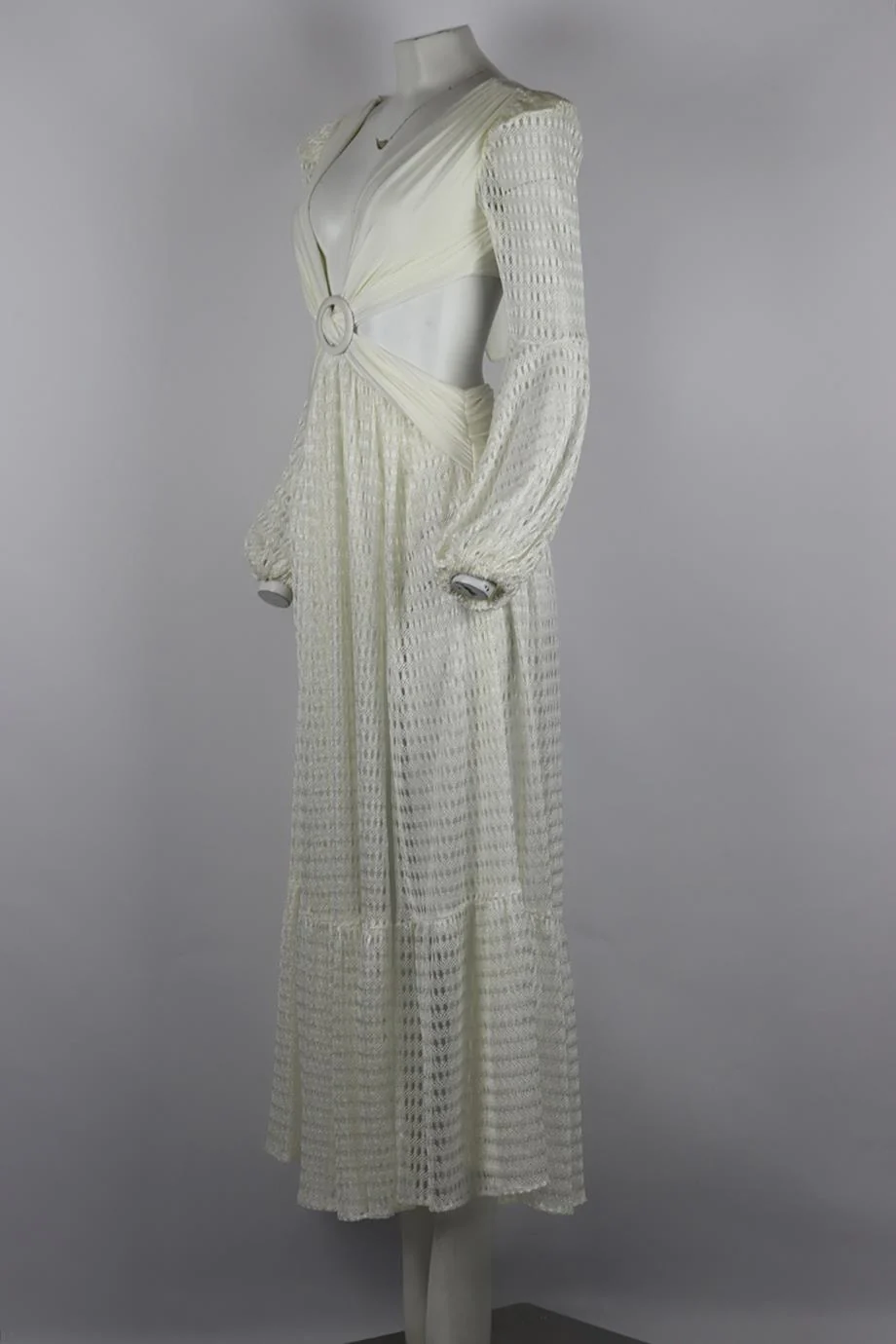 PATBO STRETCH JERSEY AND CROCHET KNIT MAXI DRESS SMALL - Image 3