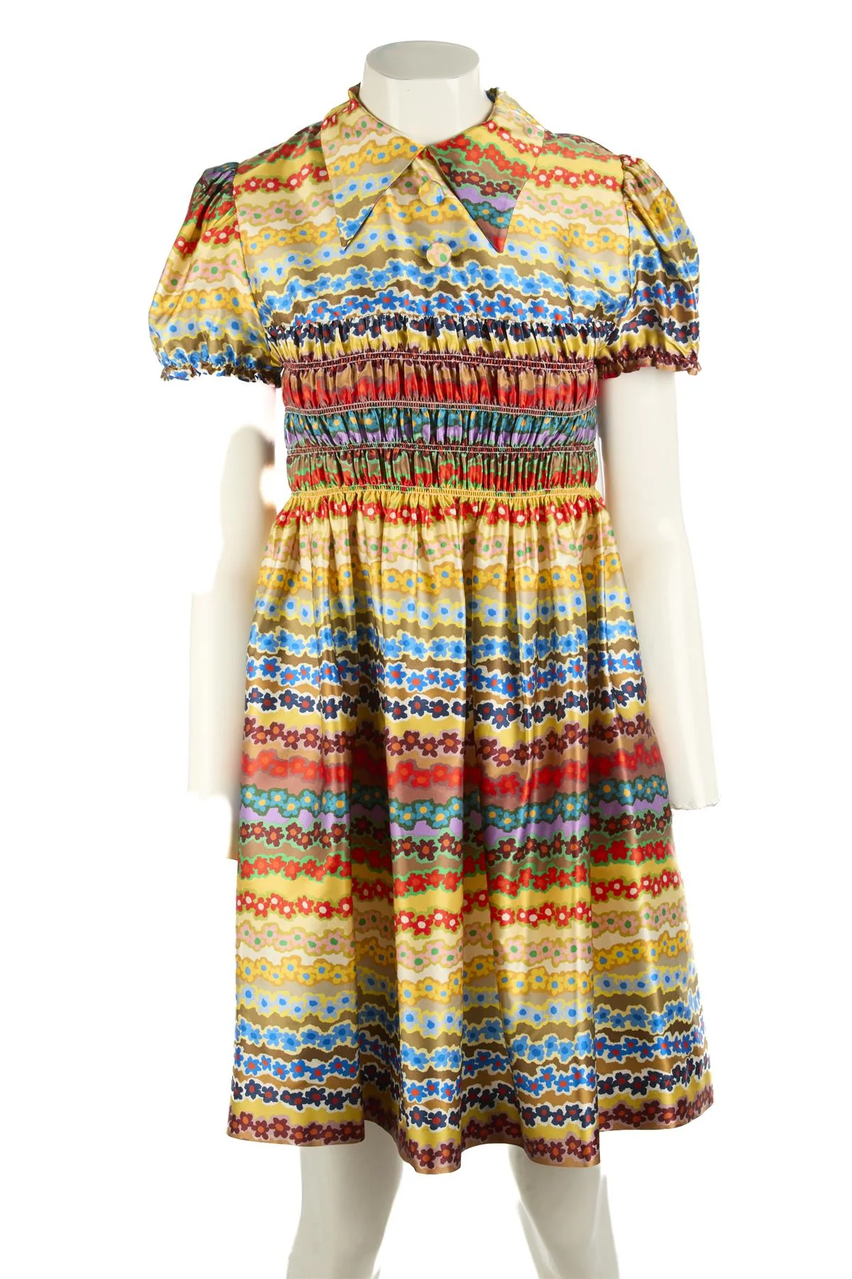 PAUL & JOE MULTI SILK MINI DRESS FR 40 UK 12 - Image 2