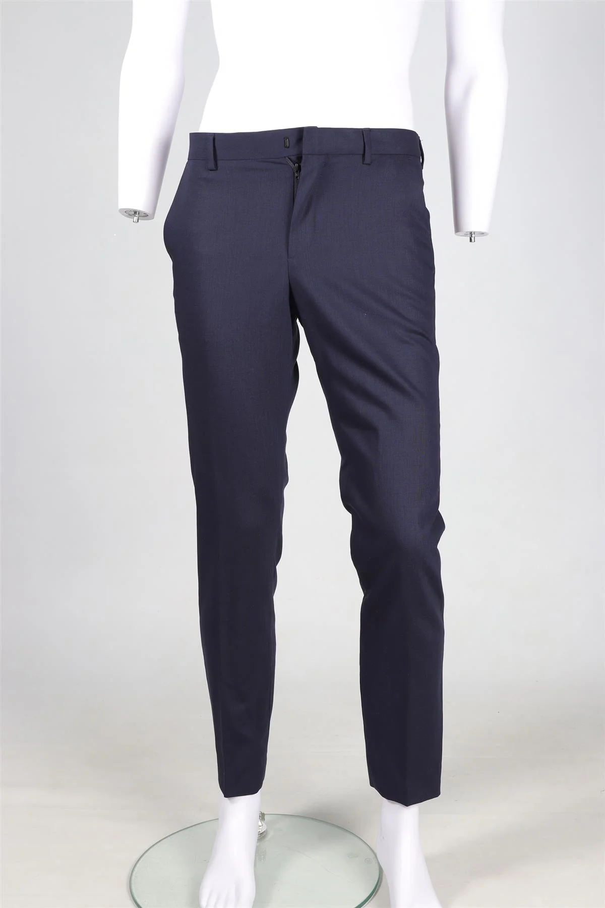 PAUL SMITH NAVY MEN'S WOOL STRAIGHT LEG PANTS W 30 - Image 2