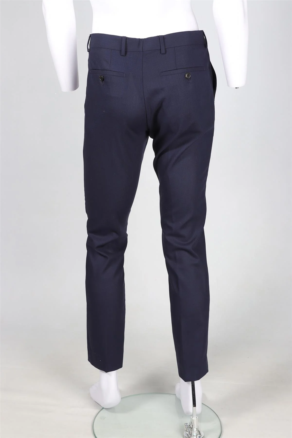 PAUL SMITH NAVY MEN'S WOOL STRAIGHT LEG PANTS W 30 - Image 4