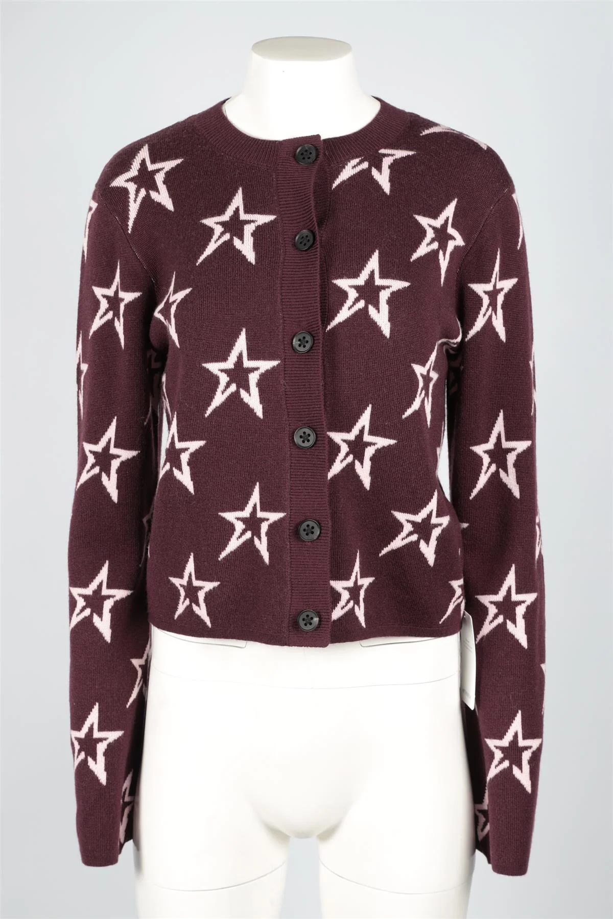 PERFECT MOMENT BURGUNDY WOOL CARDIGAN LARGE - Image 2