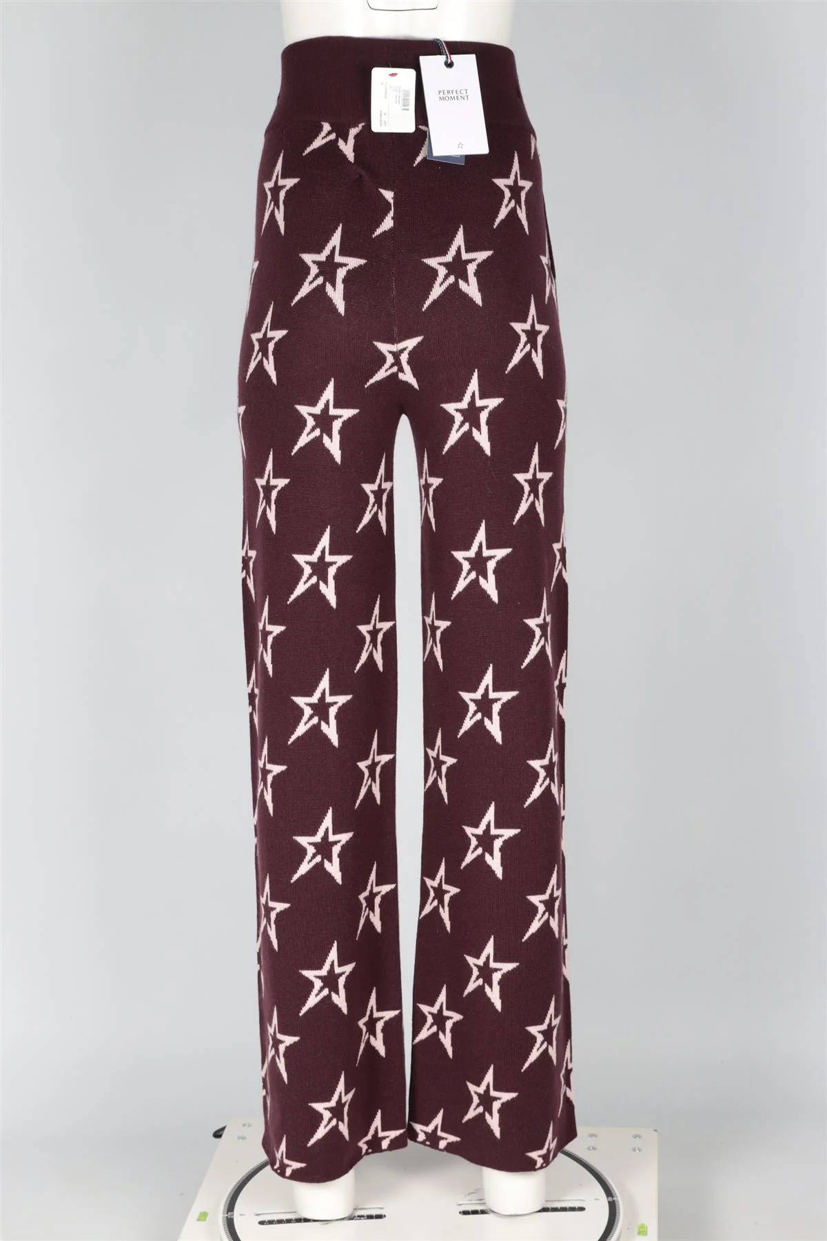 PERFECT MOMENT BURGUNDY WOOL WIDE LEG PANTS LARGE - Image 4
