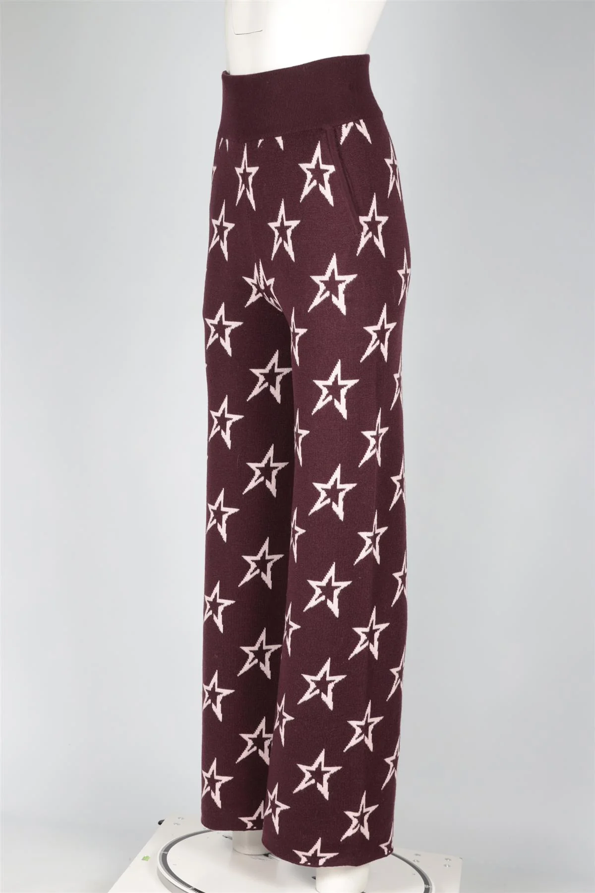 PERFECT MOMENT BURGUNDY WOOL WIDE LEG PANTS MEDIUM - Image 3