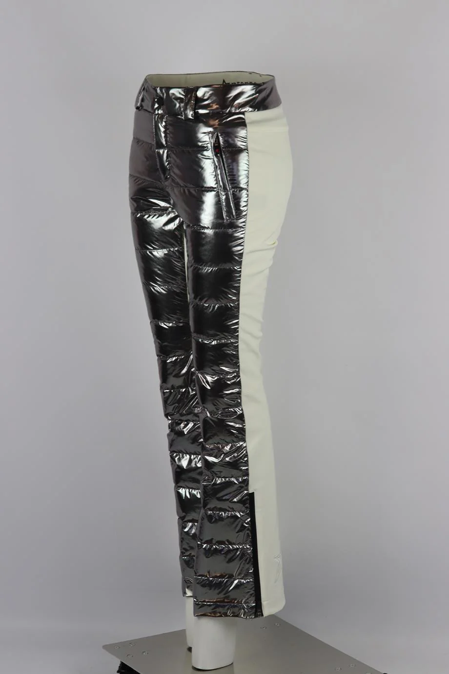 PERFECT MOMENT QUILTED PADDED METALLIC FLARED SKI PANTS SMALL - Image 3