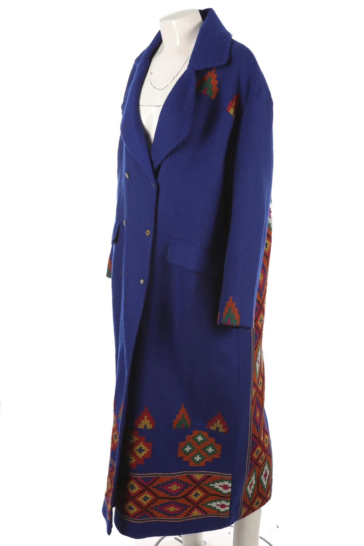 PÉRO BLUE WOOL COAT FR 36 UK 8 - Image 3