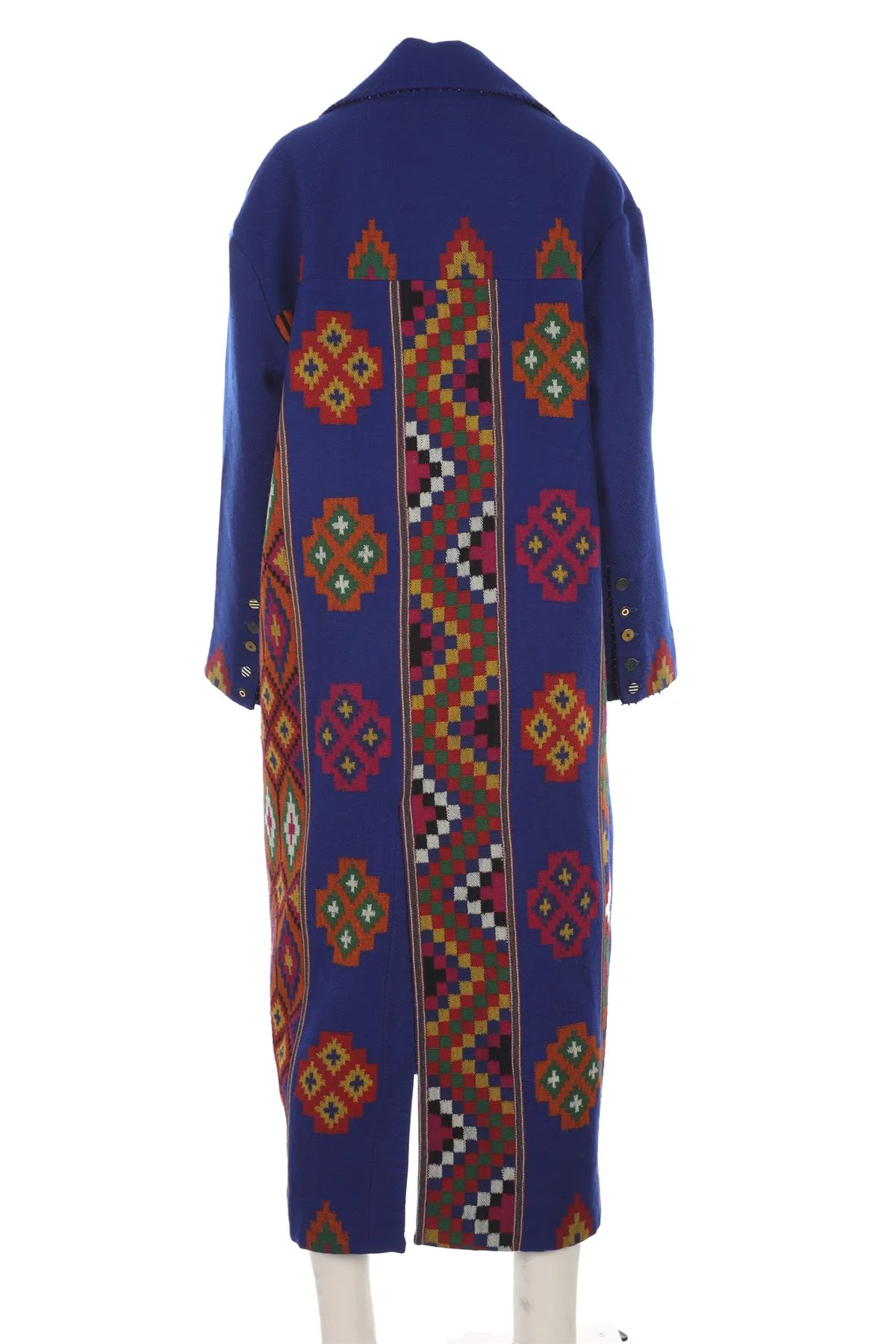 PÉRO BLUE WOOL COAT FR 36 UK 8 - Image 4