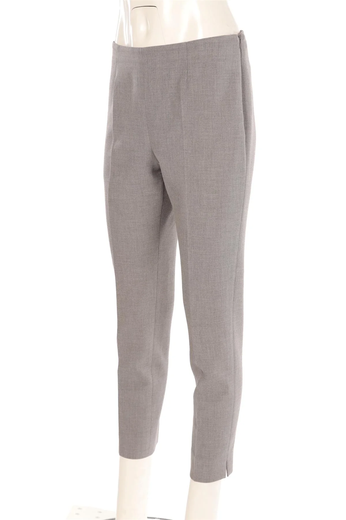 PESERICO GREY WOVEN STRAIGHT LEG PANTS IT 42 UK 10 - Image 3