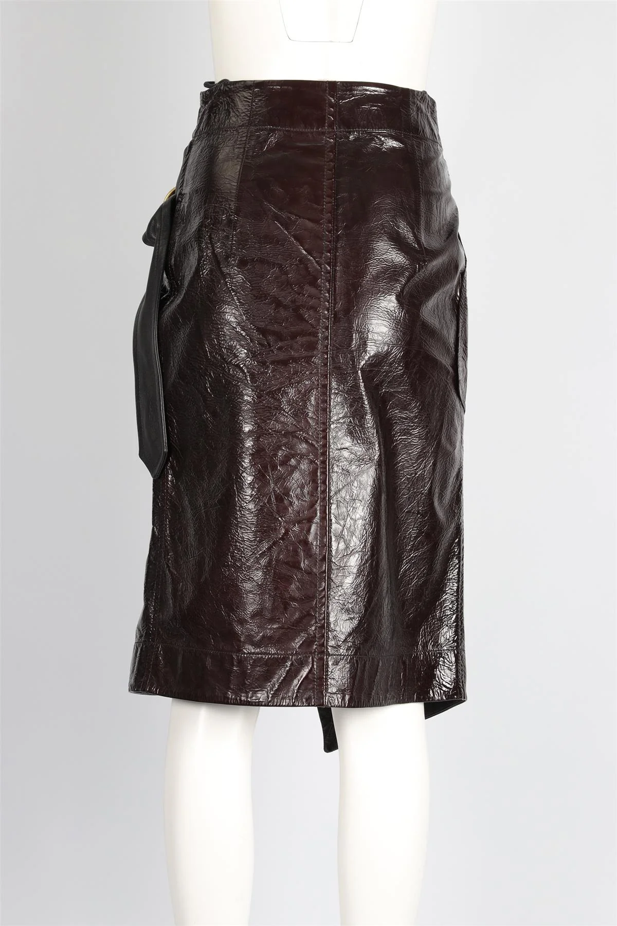 PETAR PETROV BROWN LEATHER MIDI SKIRT UK 8 - Image 5