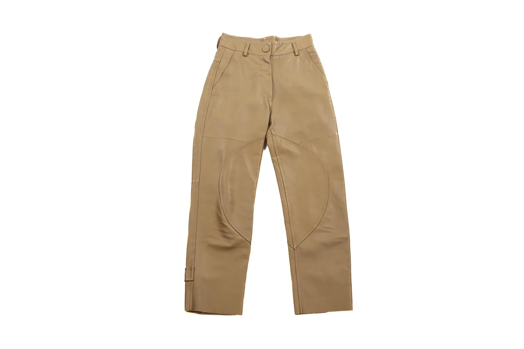PETAR PETROV BROWN LEATHER STRAIGHT LEG PANTS FR 34 UK 6 - Image 2