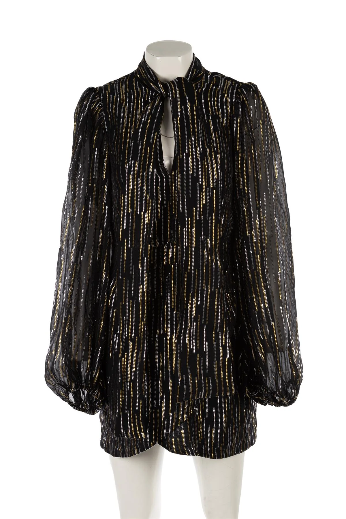 PETER PILOTTO BLACK SILK MINI DRESS UK 10 - Image 2