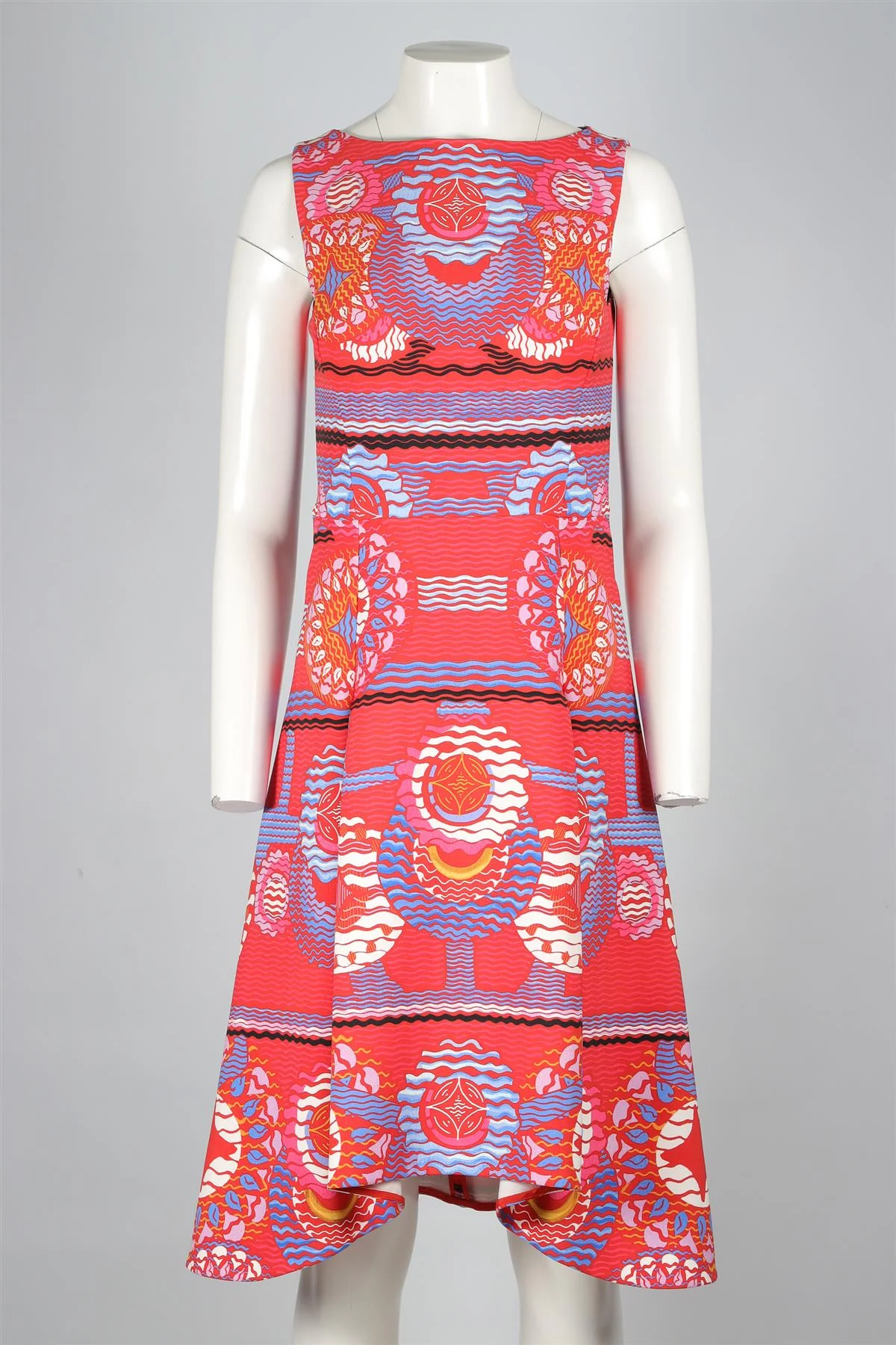 PETER PILOTTO RED CREPE MIDI DRESS UK 10 - Image 2