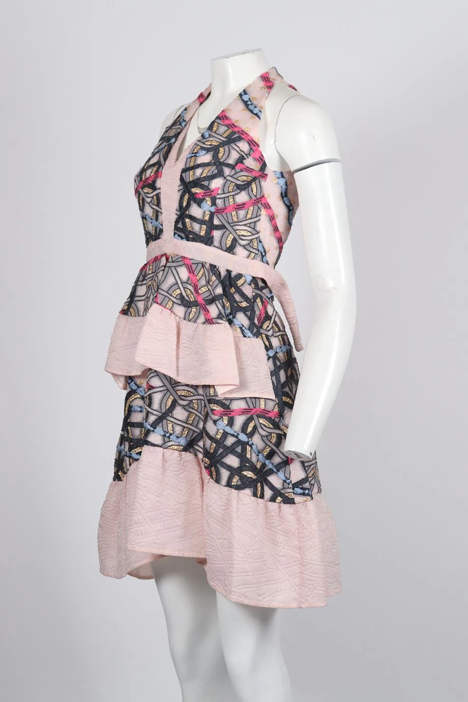 PETER PILOTTO SILK BLEND MINI DRESS UK 6 - Image 3