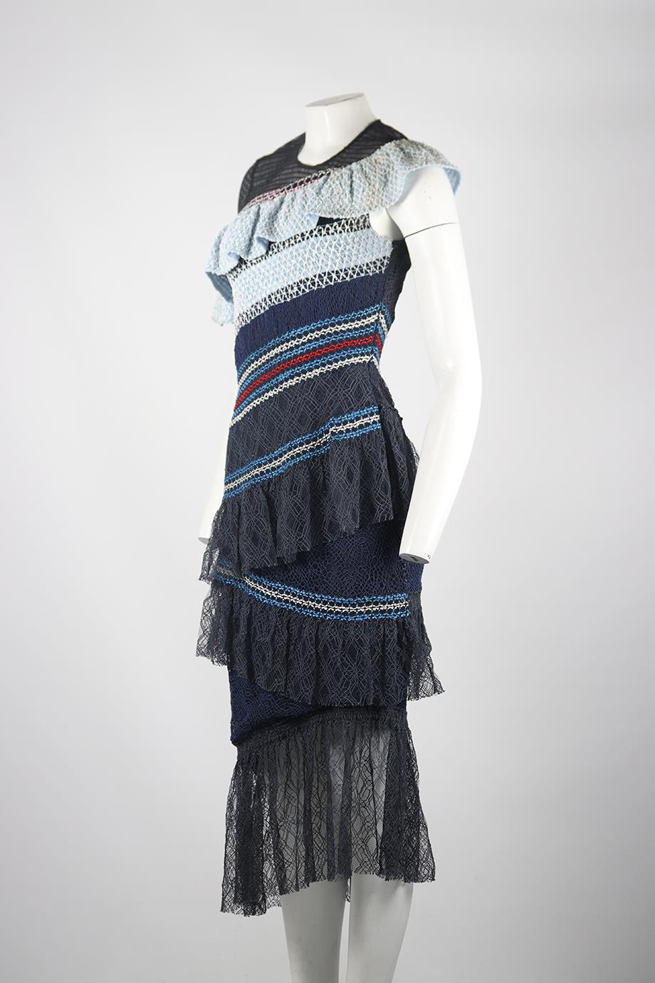 PETER PILOTTO TIERED LACE MIDI DRESS UK 8 - Image 3