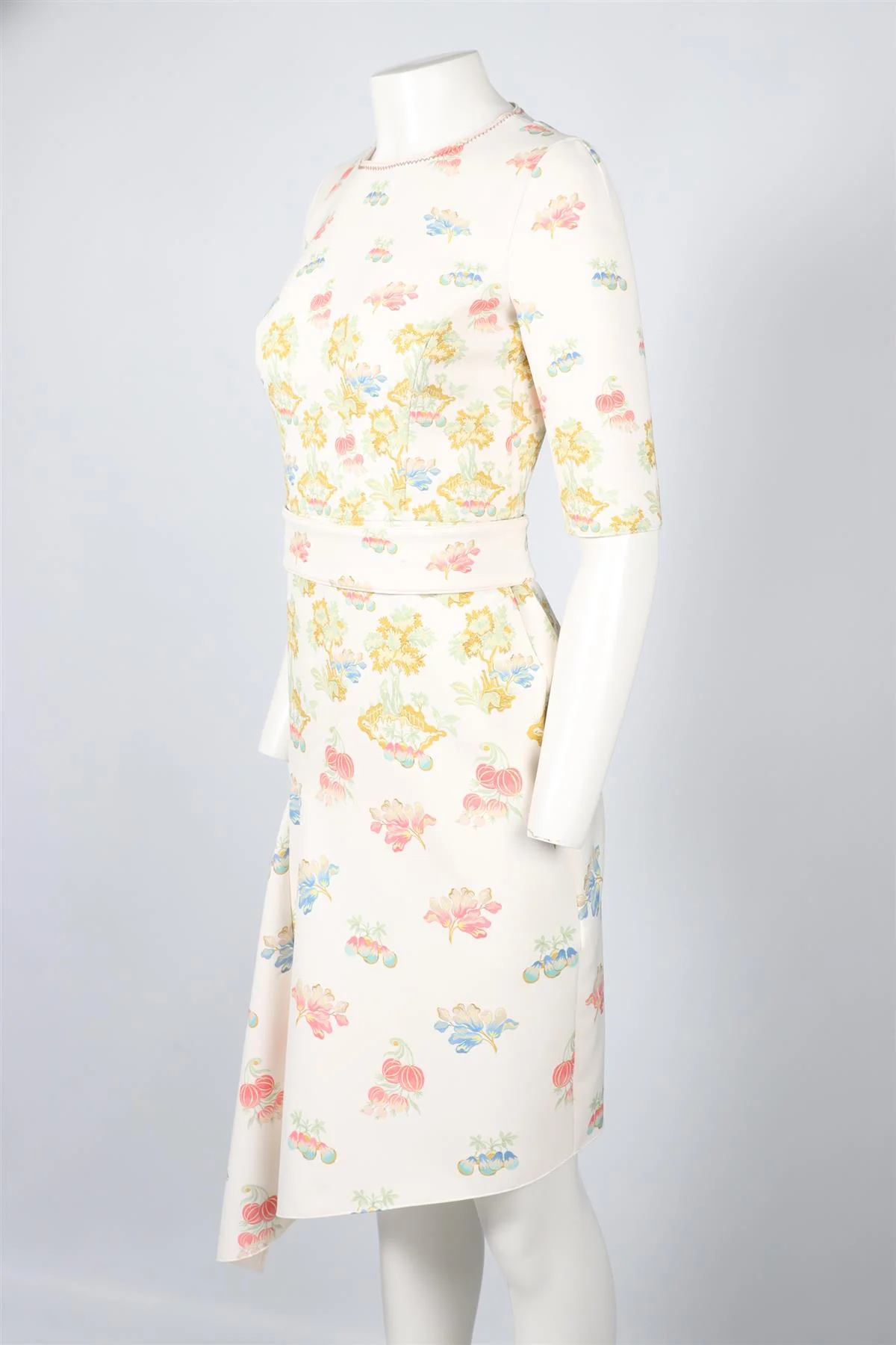 PETER PILOTTO WHITE BELTED CREPE MIDI DRESS UK 8 - Image 3