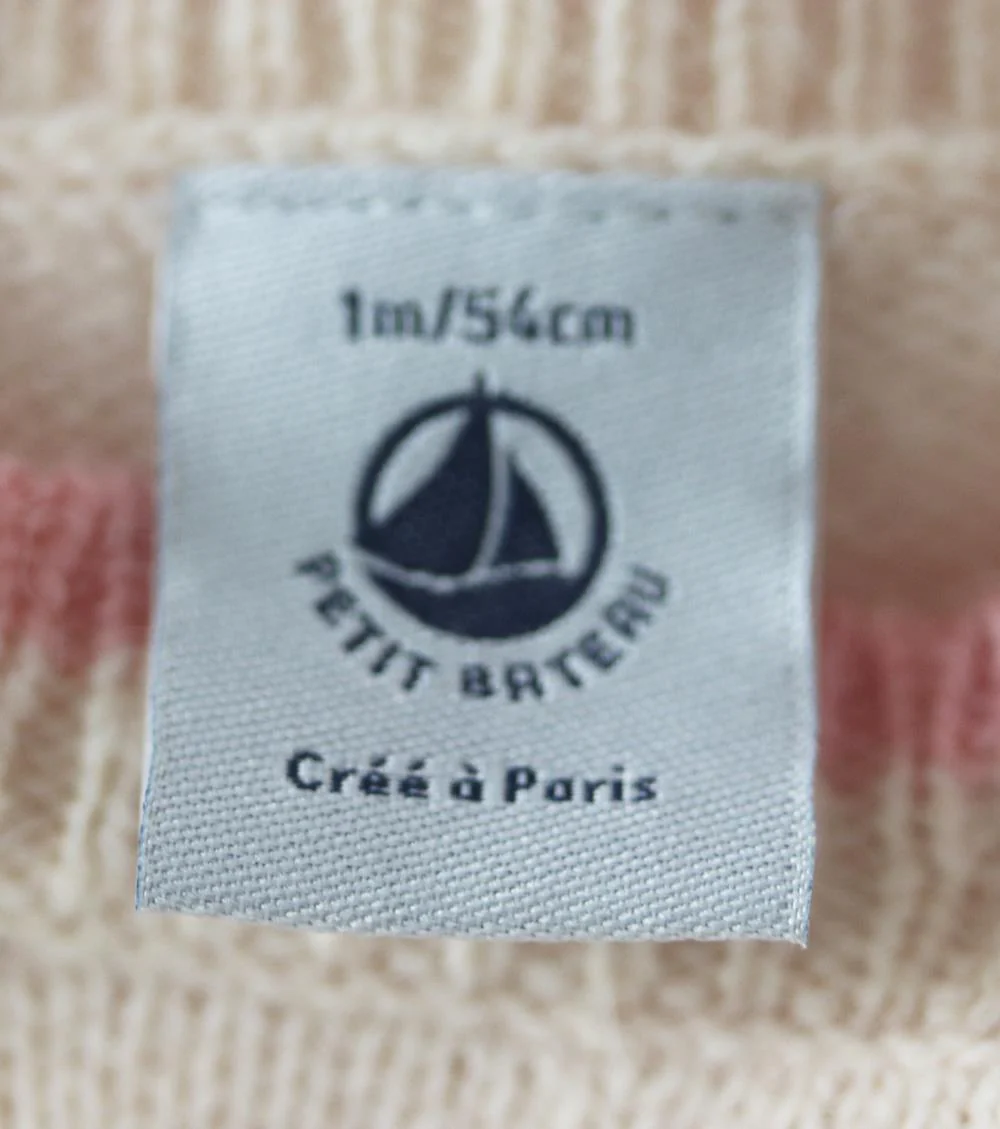 PETIT BATEAU BABY GIRLS HEART WOOL TROUSER SET 1 MONTH - Image 4