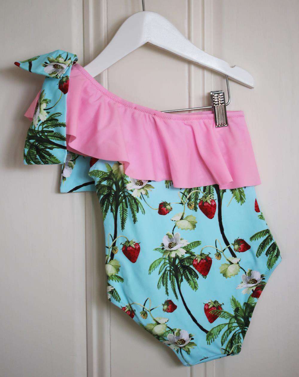 PHI CLOTHING KIDS GIRLS STRAWBERRY RUFFLE SWIMSUIT 6 YEARS - Image 3