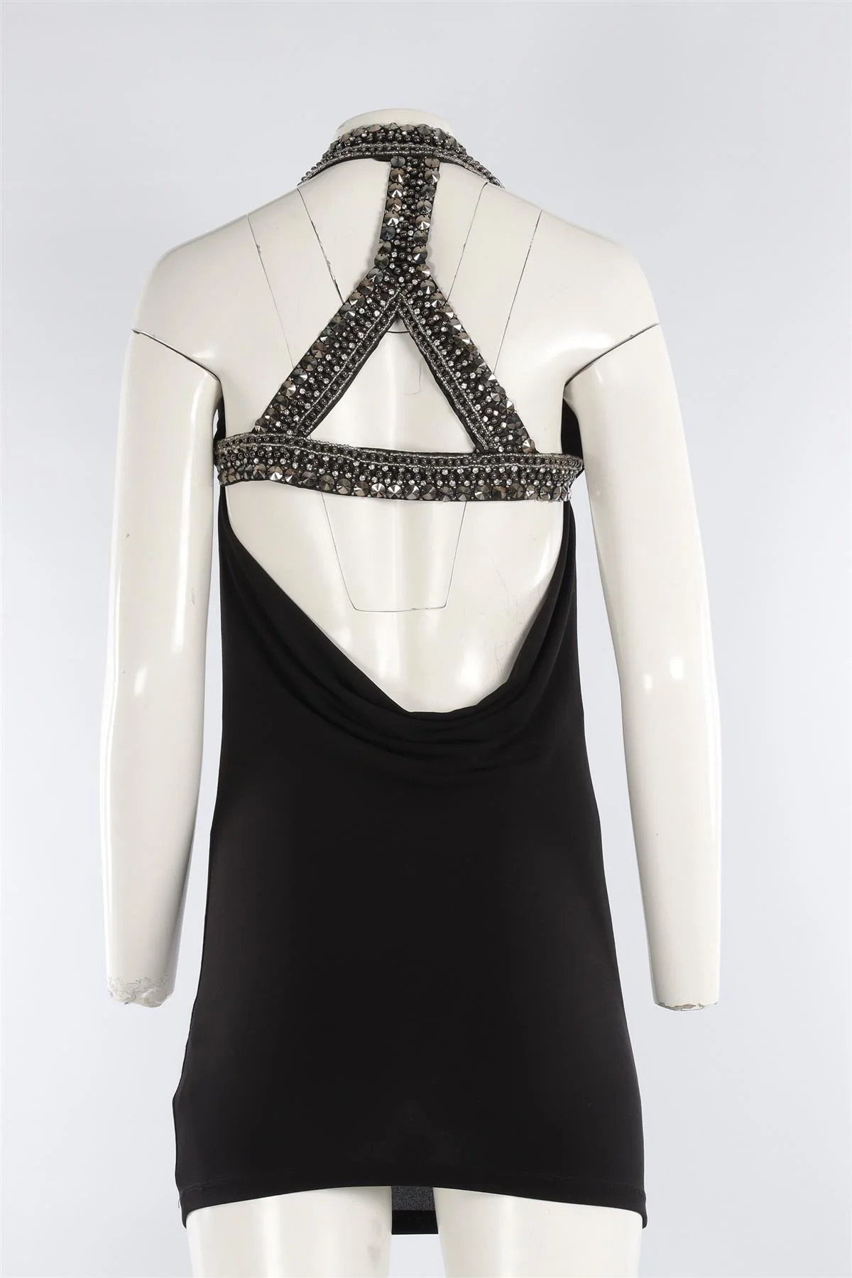 PHILIPP PLEIN BLACK JERSEY MINI DRESS SMALL - Image 4