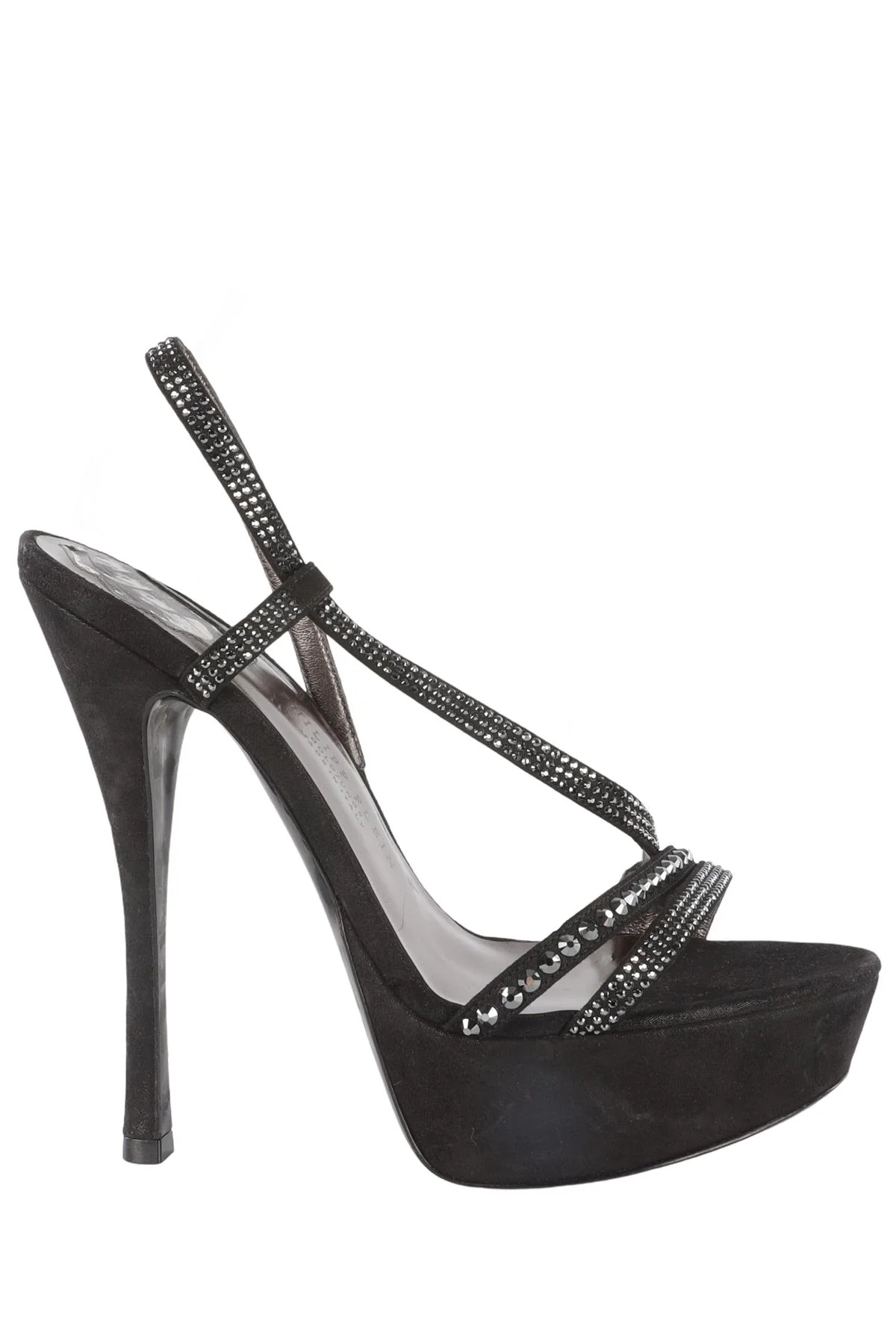 PHILIPP PLEIN BLACK SUEDE SANDALS EU 37 UK 4 US 7