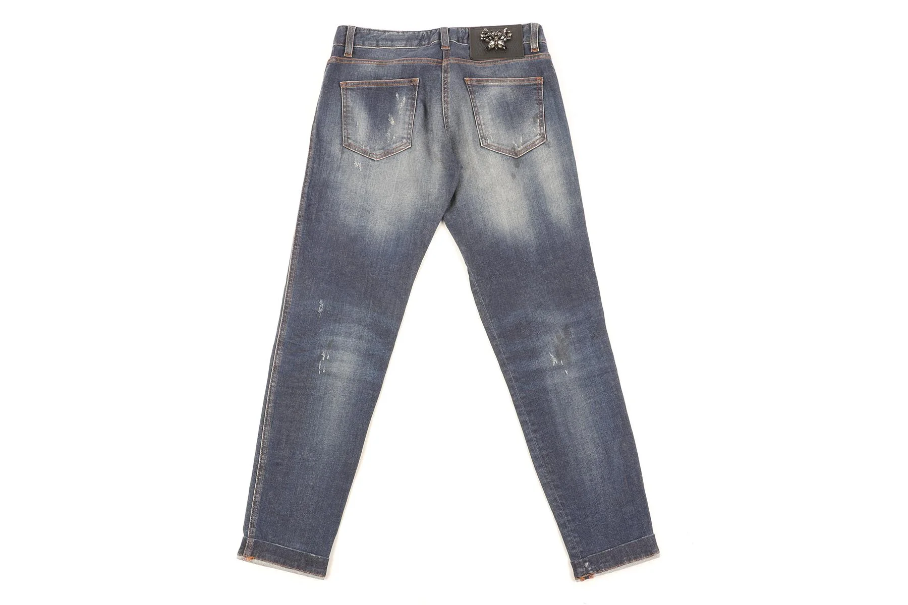 PHILIPP PLEIN BLUE DENIM TAPERED JEANS W25 UK 6/8 - Image 4