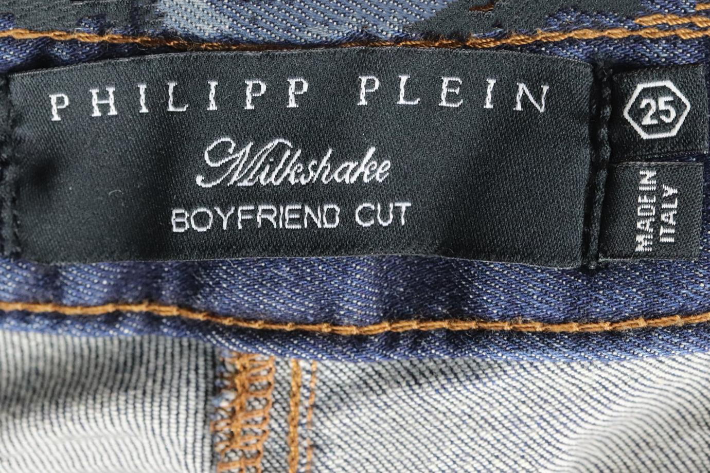 PHILIPP PLEIN DISTRESSED MID RISE BOYFRIEND JEANS W25 UK 6/8 - Image 5