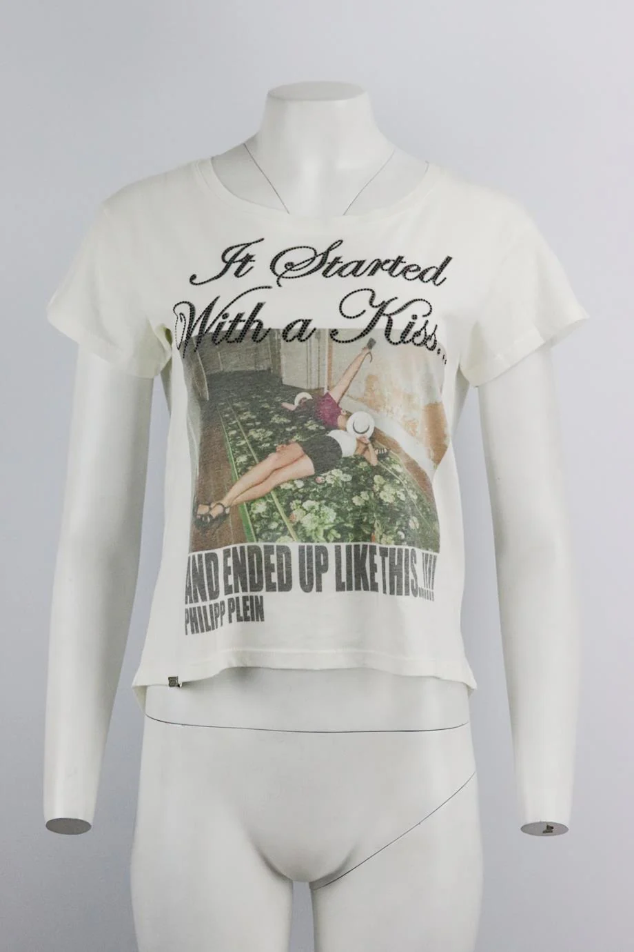 PHILIPP PLEIN EMBELLISHED COTTON JERSEY T-SHIRT XSMALL - Image 2