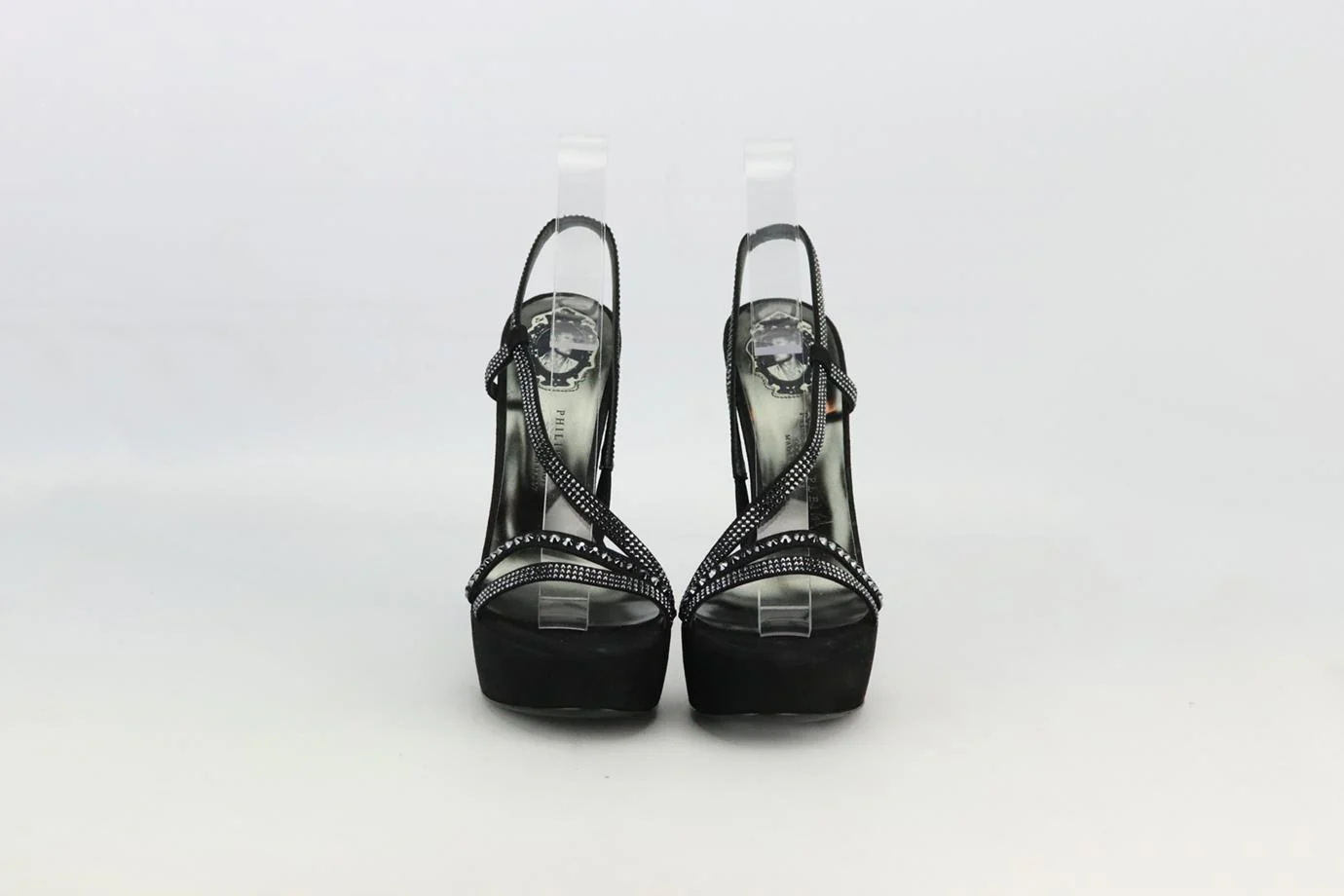 PHILIPP PLEIN EMBELLISHED SUEDE PLATFORM SANDALS EU 37 UK 4 US 7 - Image 3