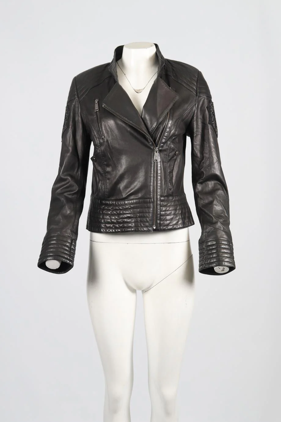 PHILIPP PLEIN LEATHER BIKER JACKET MEDIUM - Image 2
