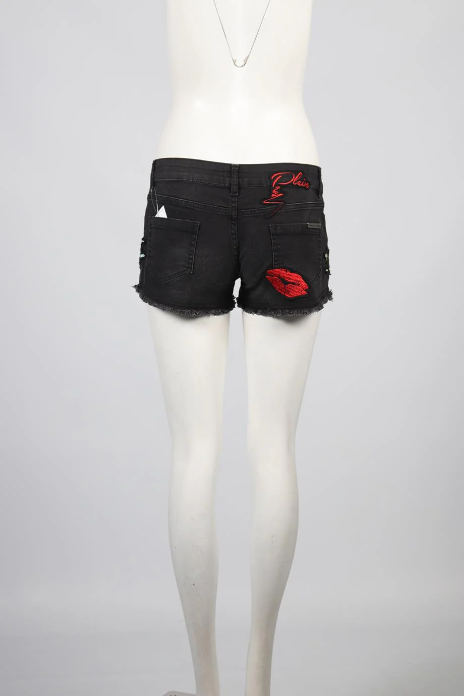 PHILIPP PLEIN LOW RISE DENIM SHORTS W27 UK 8-10 - Image 4