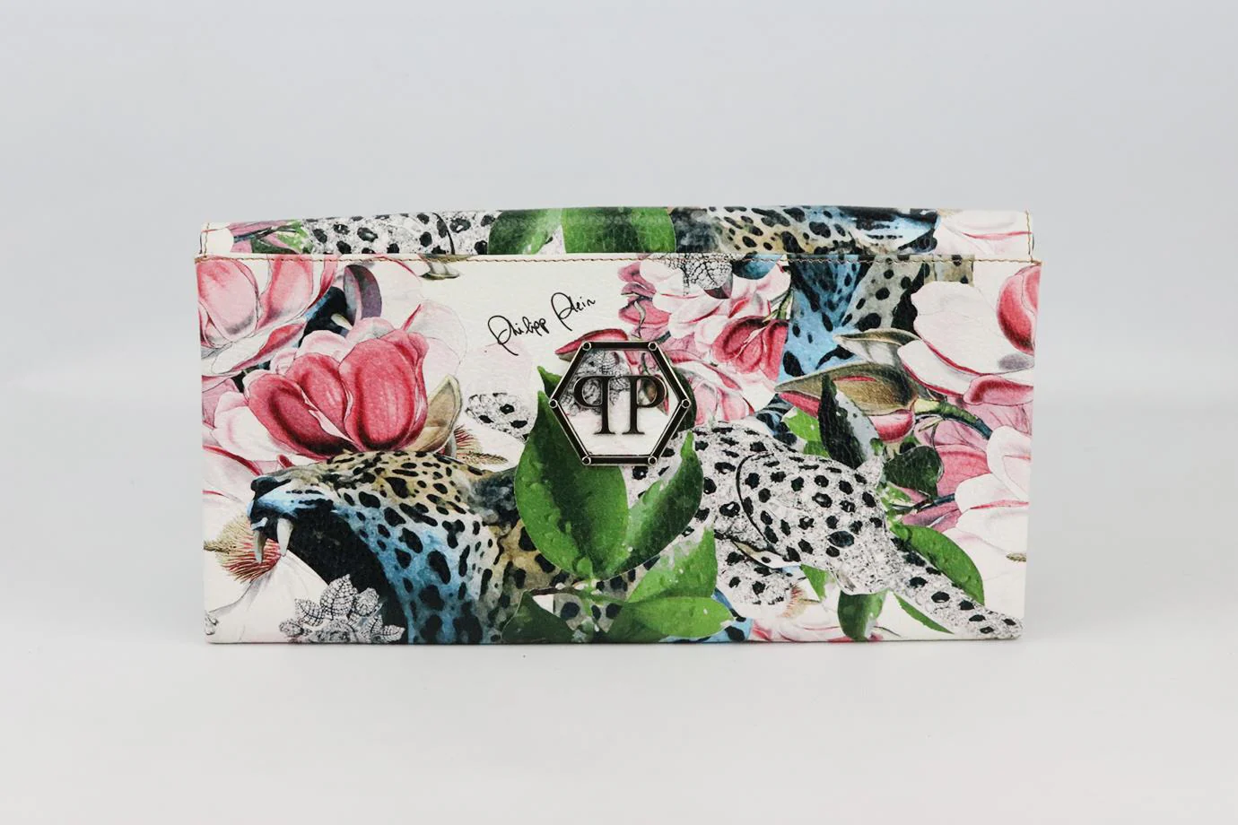 PHILIPP PLEIN PRINTED TEXTURED LEATHER CLUTCH - Image 3