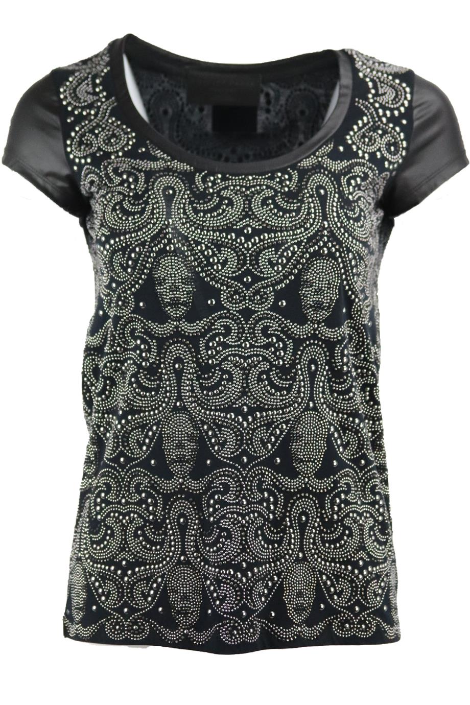 PHILIPP PLEIN STUDDED COTTON JERSEY T-SHIRT SMALL