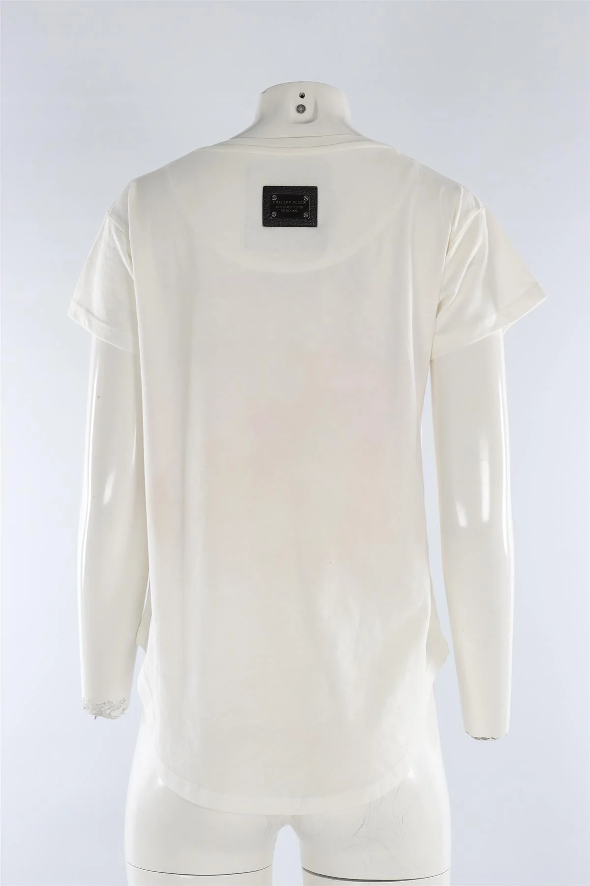 PHILIPP PLEIN WHITE COTTON TOP XSMALL - Image 4