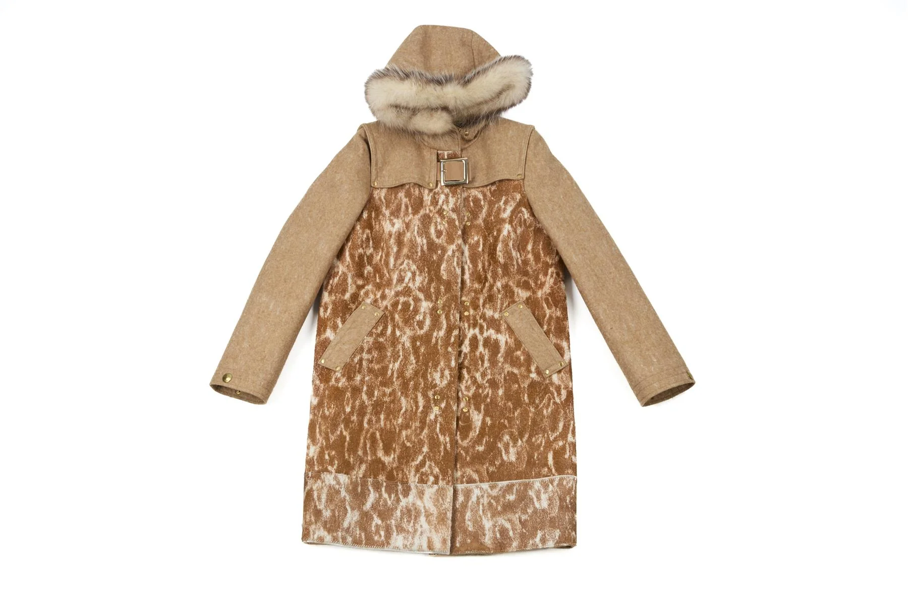 PHILOSOPHY DI ALBERTA FERRETTI BEIGE CALF HAIR COAT IT 42 UK 10 - Image 2