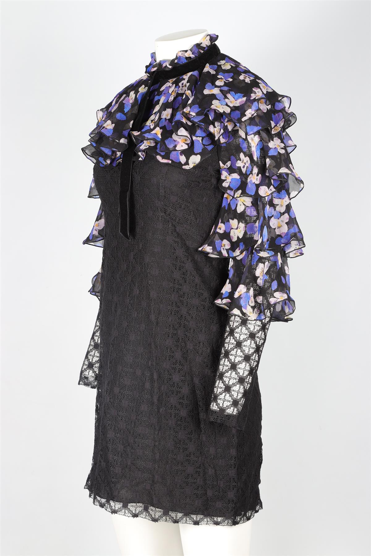 PHILOSOPHY DI LORENZO SERAFINI BLACK COTTON MINI DRESS IT 42 UK 10 - Image 3