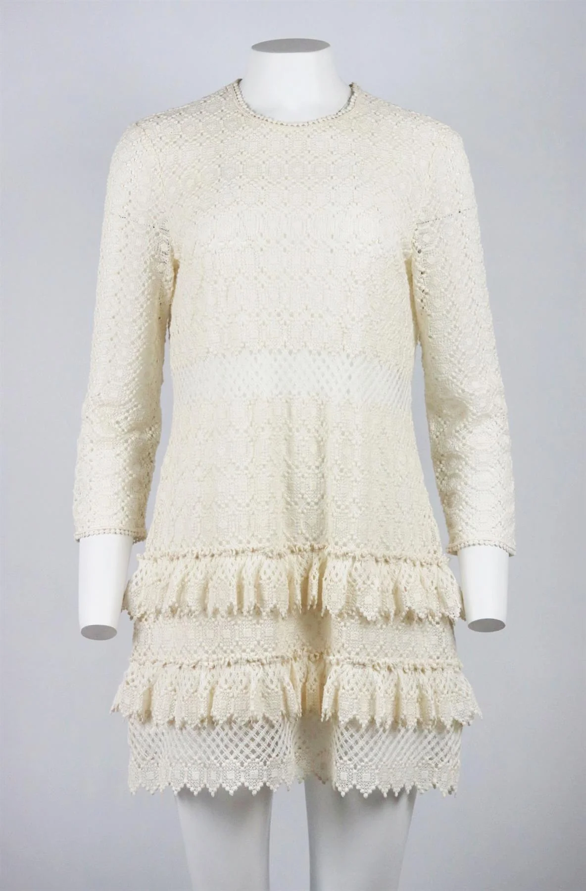 PHILOSOPHY DI LORENZO SERAFINI CROCHETED LACE MINI DRESS IT 46 UK 14 - Image 2