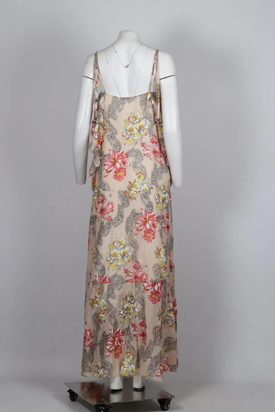 PHILOSOPHY DI LORENZO SERAPFINI FLORAL PRINT COTTON BLEND MAXI DRESS US 4 UK 8 - Image 4