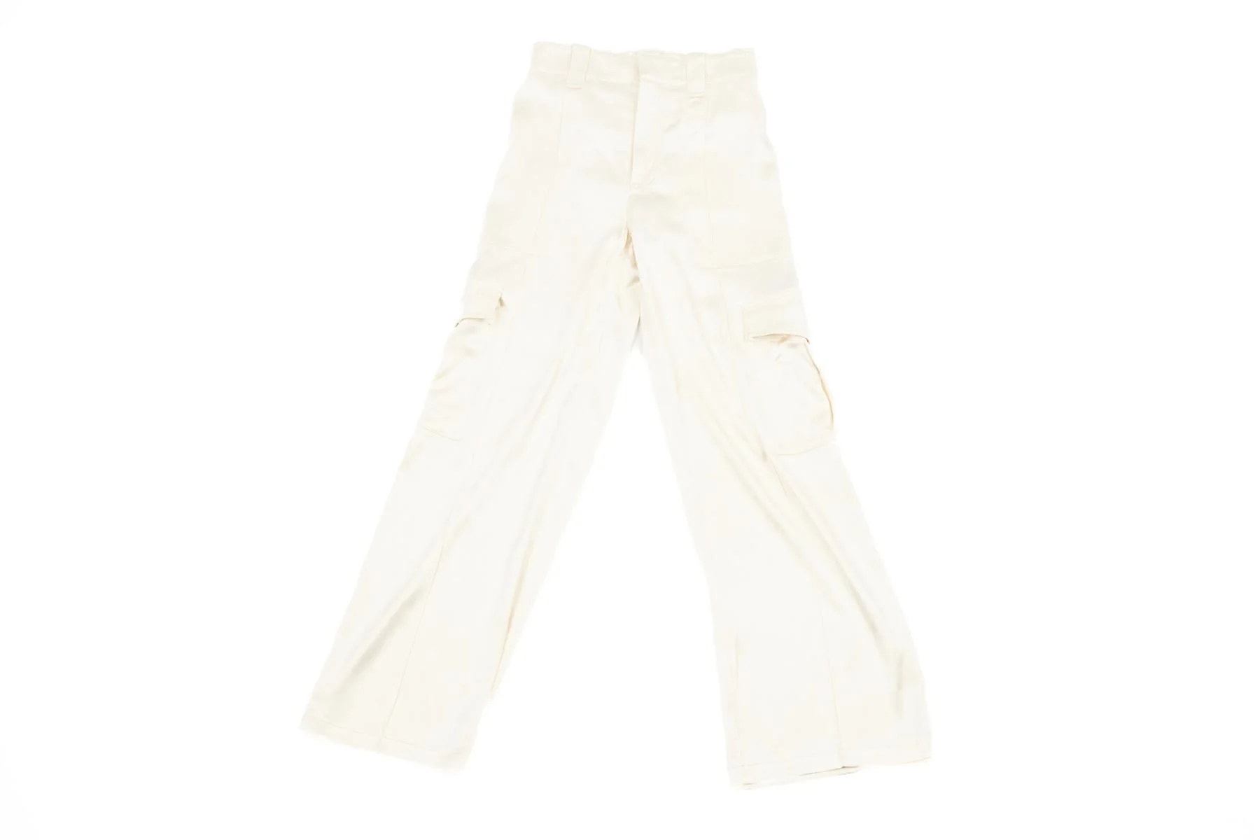 PHOEBE PHILO IVORY SILK STRAIGHT LEG PANTS FR 34 UK 6 - Image 2