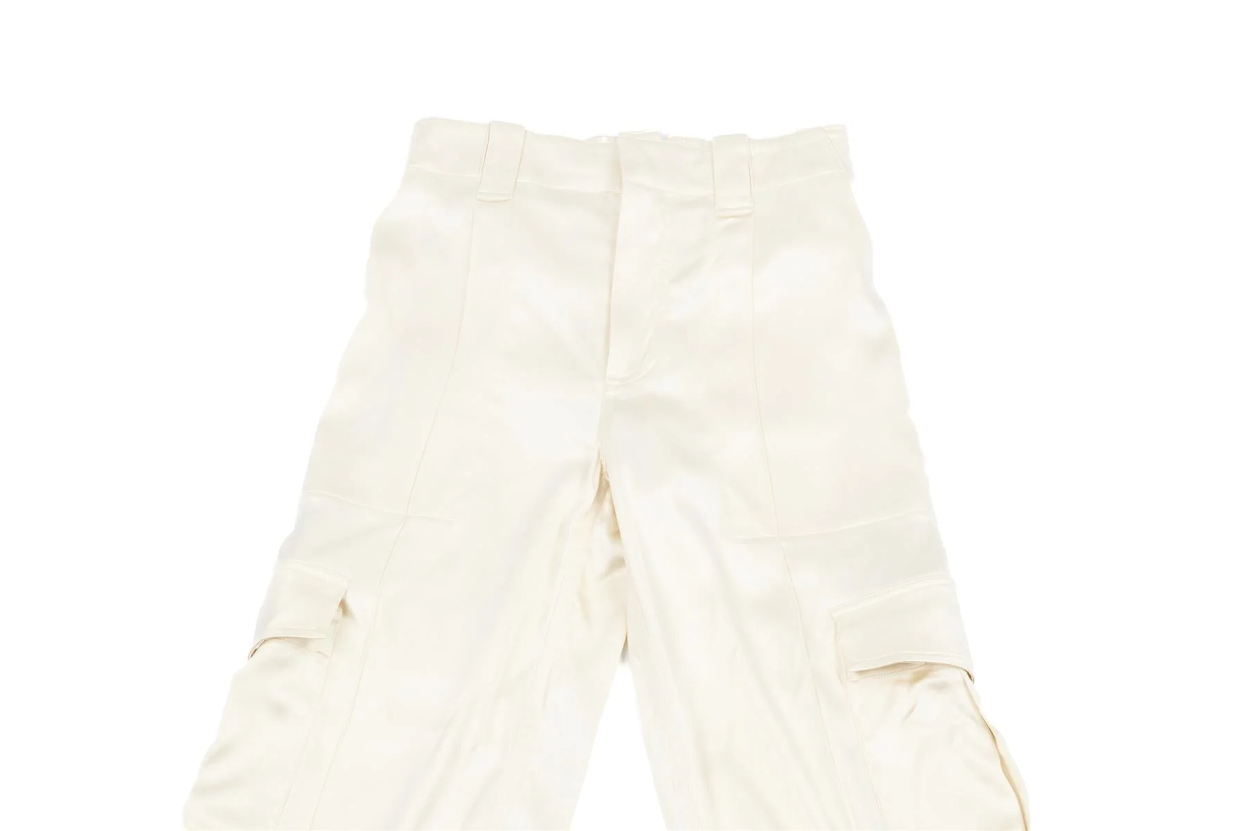 PHOEBE PHILO IVORY SILK STRAIGHT LEG PANTS FR 34 UK 6 - Image 3