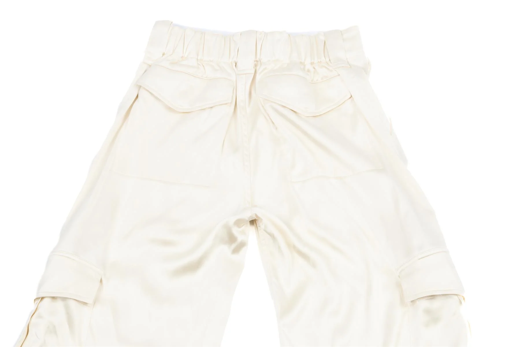 PHOEBE PHILO IVORY SILK STRAIGHT LEG PANTS FR 34 UK 6 - Image 5