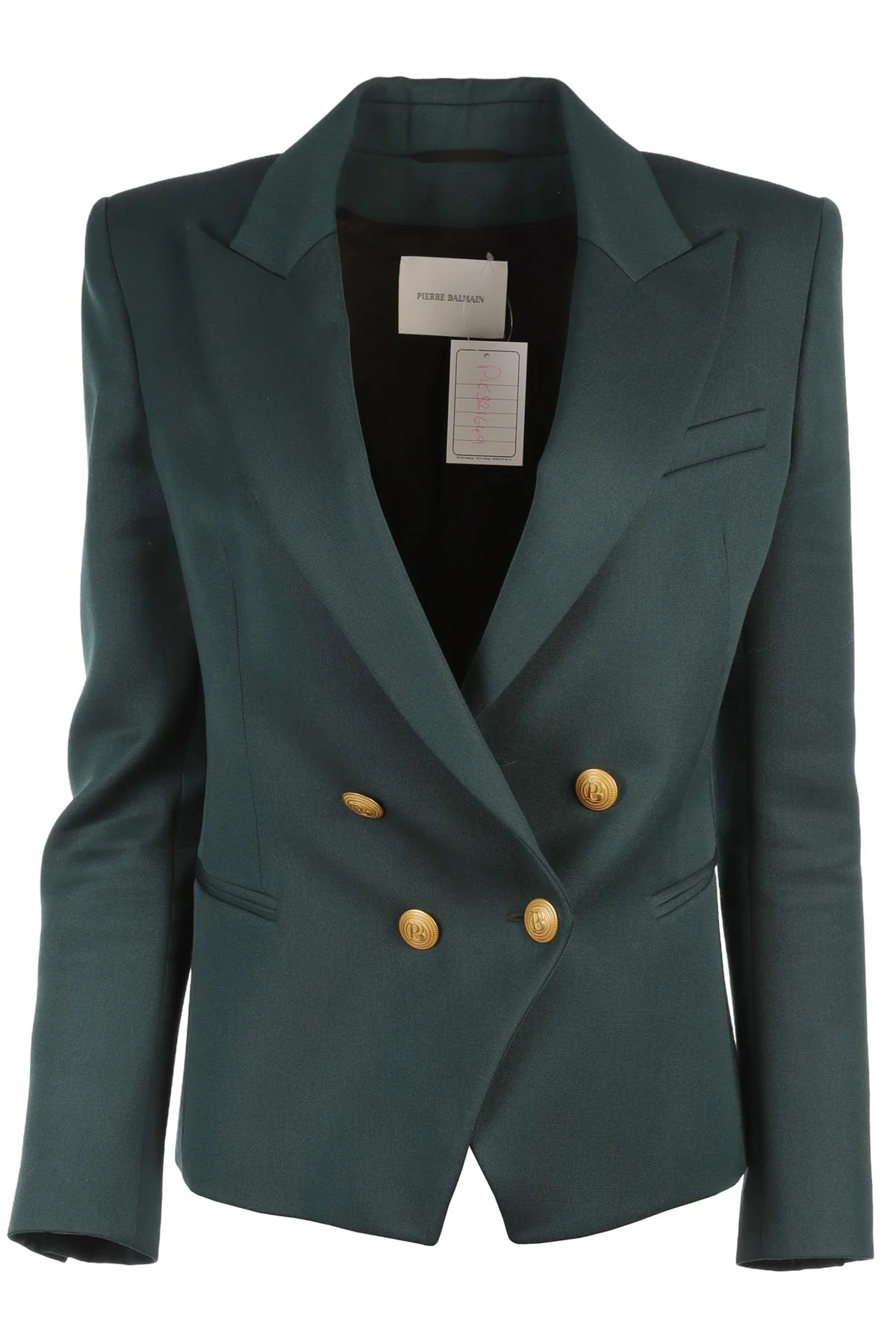PIERRE BALMAIN GREEN WOOL BLAZER FR 38 UK 10
