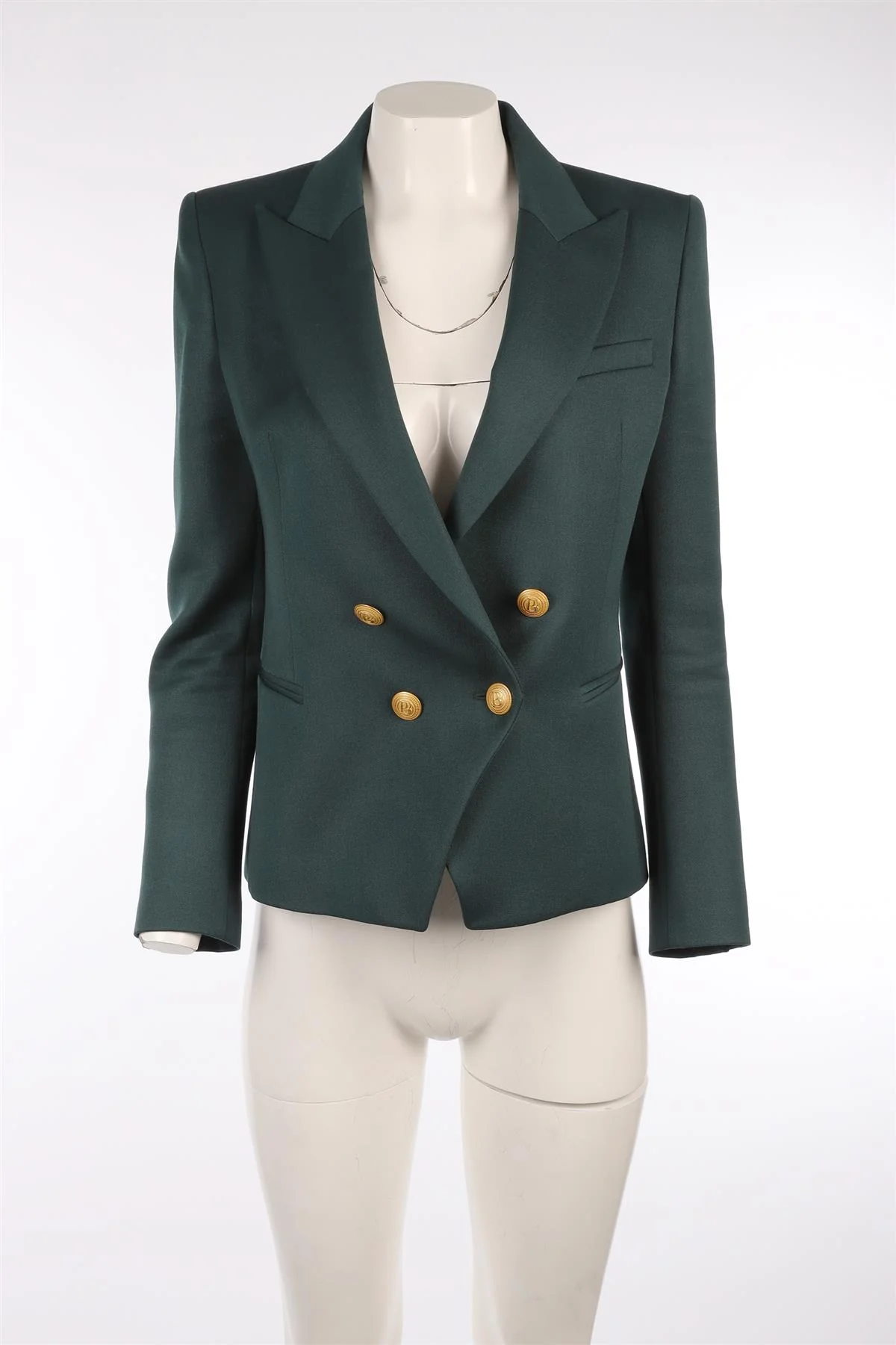 PIERRE BALMAIN GREEN WOOL BLAZER FR 38 UK 10 - Image 2