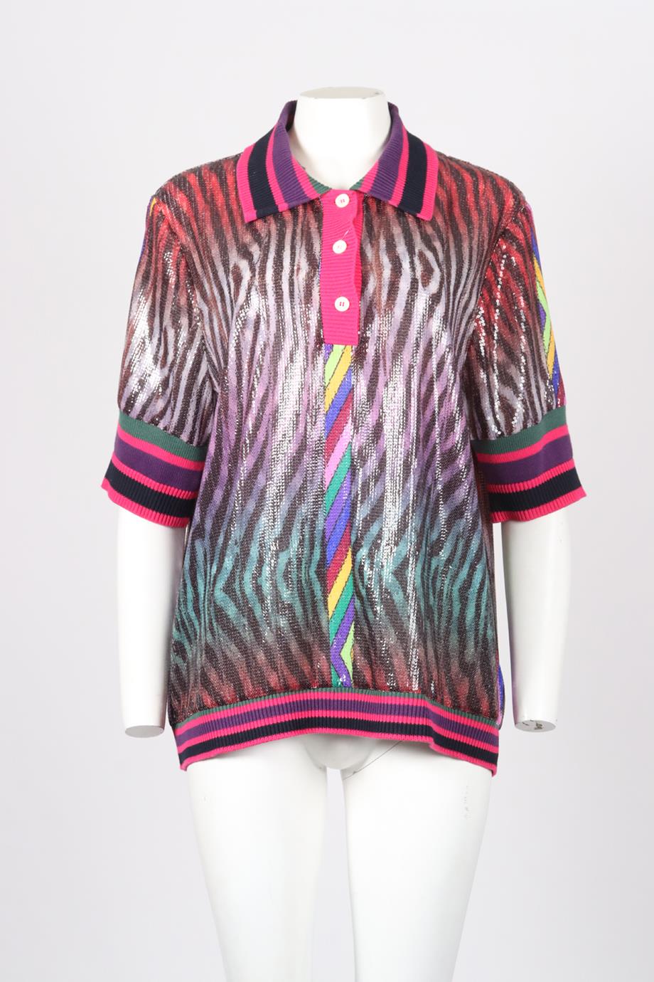 PIERRE-LOUISE MASCIA MEN'S WOVEN POLO SHIRT LARGE - Image 2