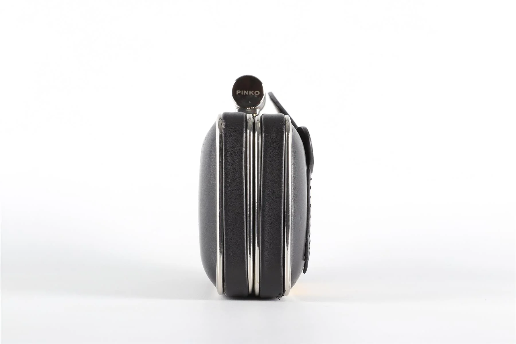 PINKO BLACK LEATHER CLUTCH - Image 4
