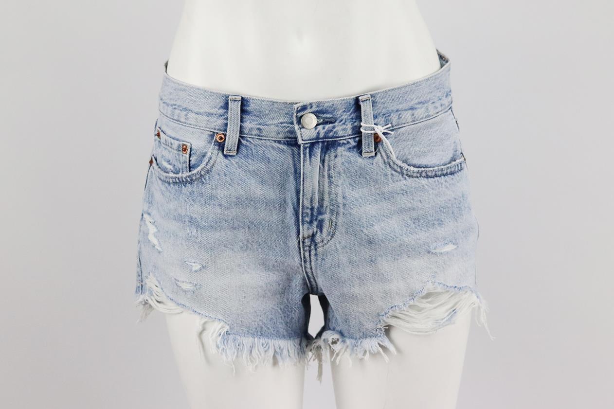PISTOLA DISTRESSED DENIM SHORTS W 27 UK 8/10 - Image 2