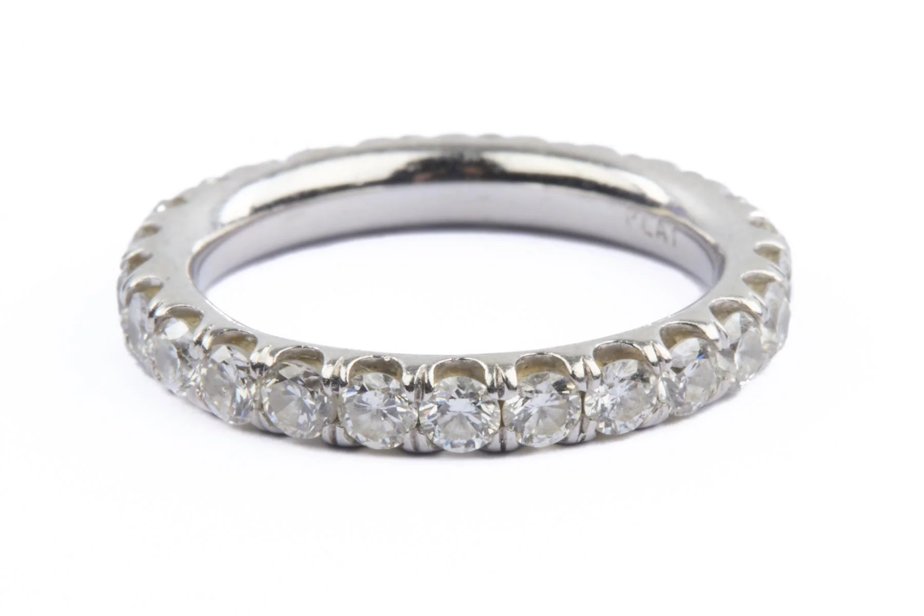 PLATINUM 1.25CTS DIAMOND ETERNITY RING SIZE J - Image 2