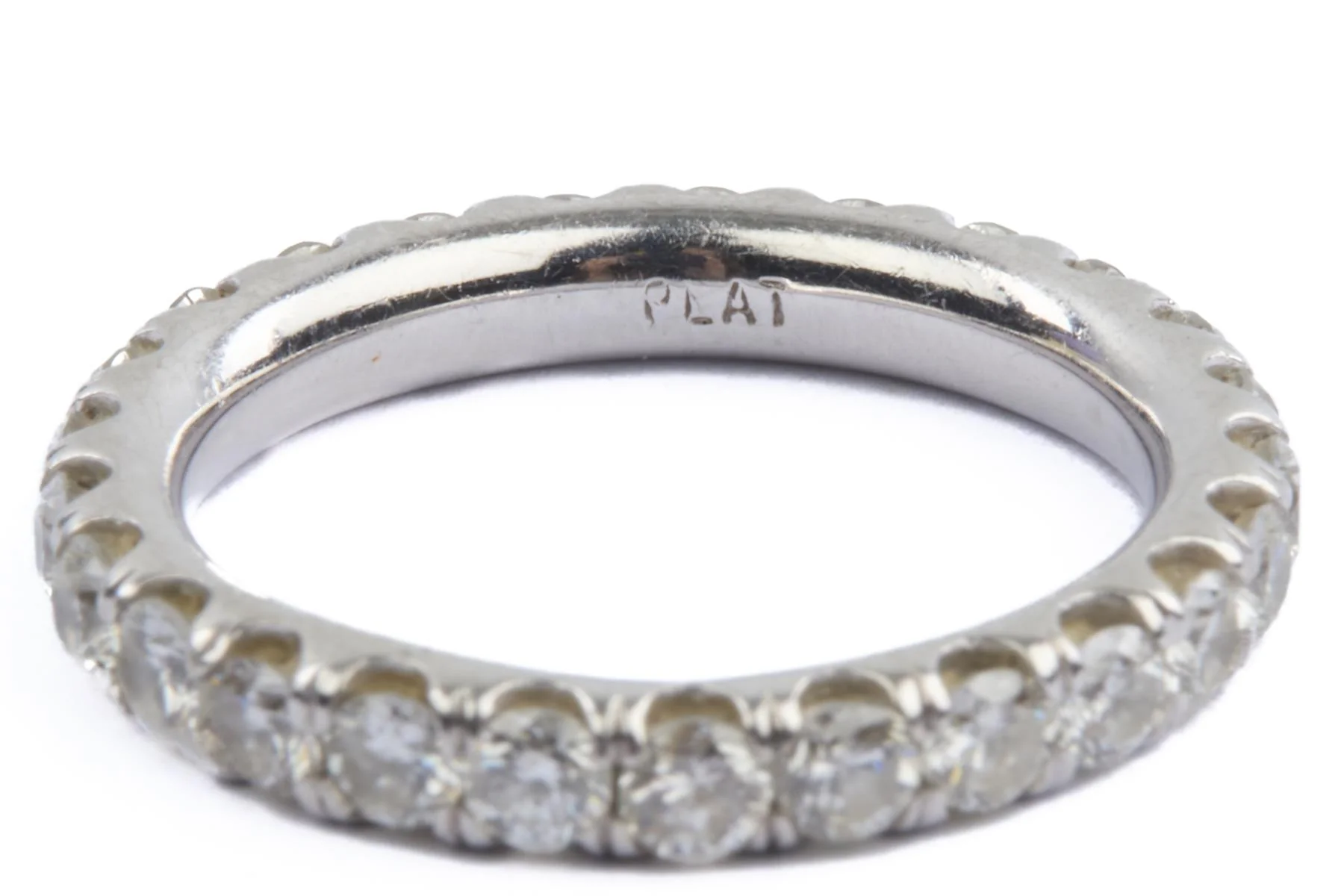 PLATINUM 1.25CTS DIAMOND ETERNITY RING SIZE J - Image 3