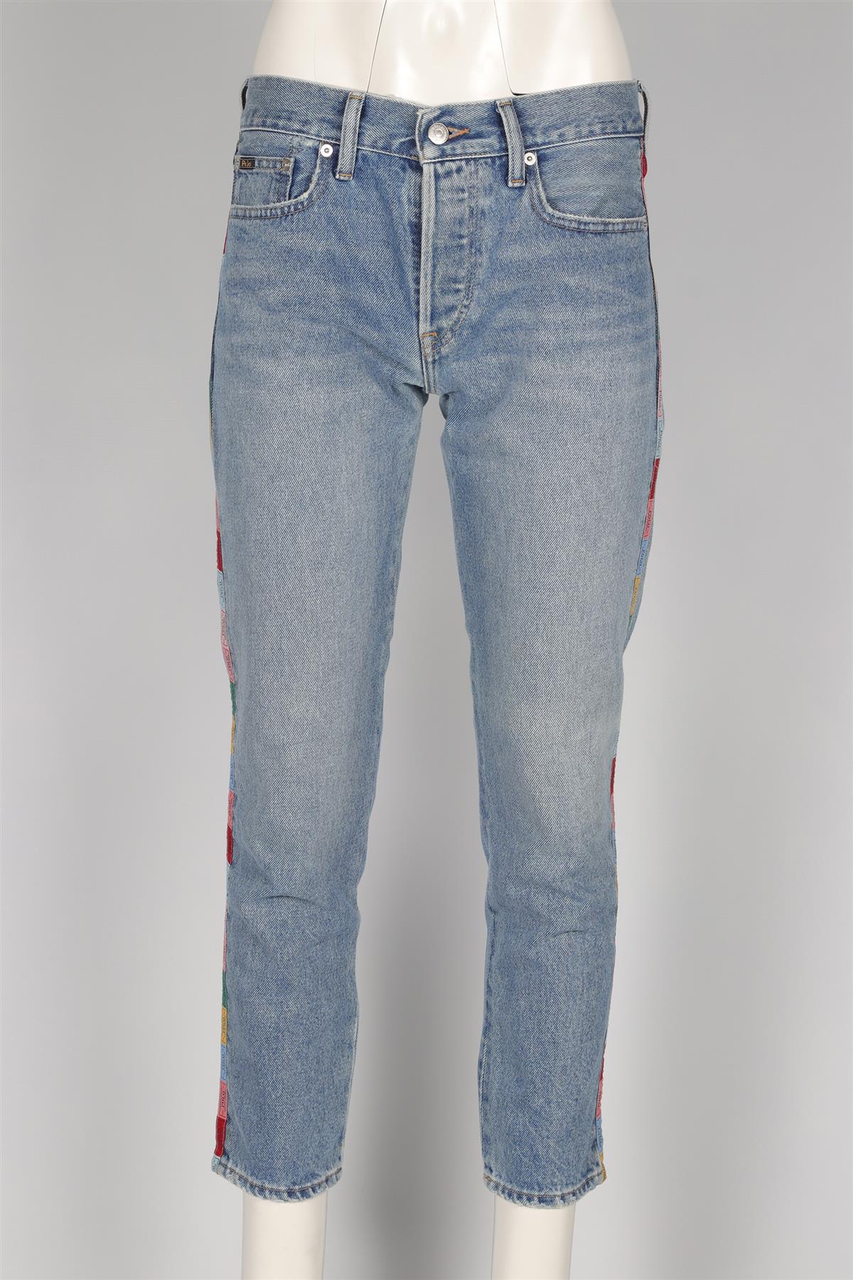 POLO RALPH LAUREN BLUE HIGH RISE STRAIGHT LEG JEANS W26 UK 8 - Image 2