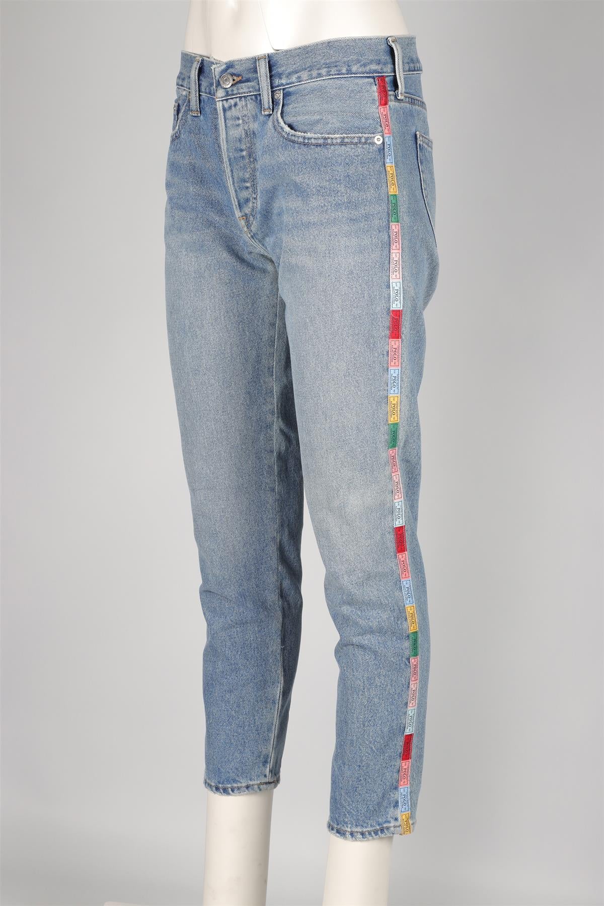 POLO RALPH LAUREN BLUE HIGH RISE STRAIGHT LEG JEANS W26 UK 8 - Image 3