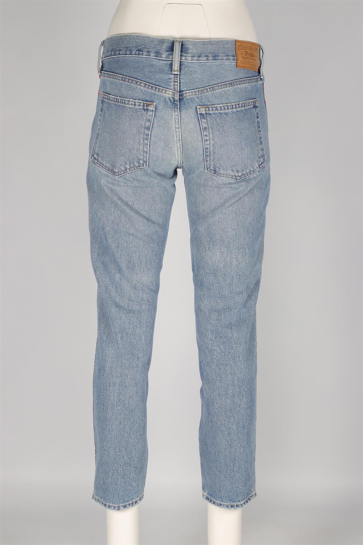 POLO RALPH LAUREN BLUE HIGH RISE STRAIGHT LEG JEANS W26 UK 8 - Image 4